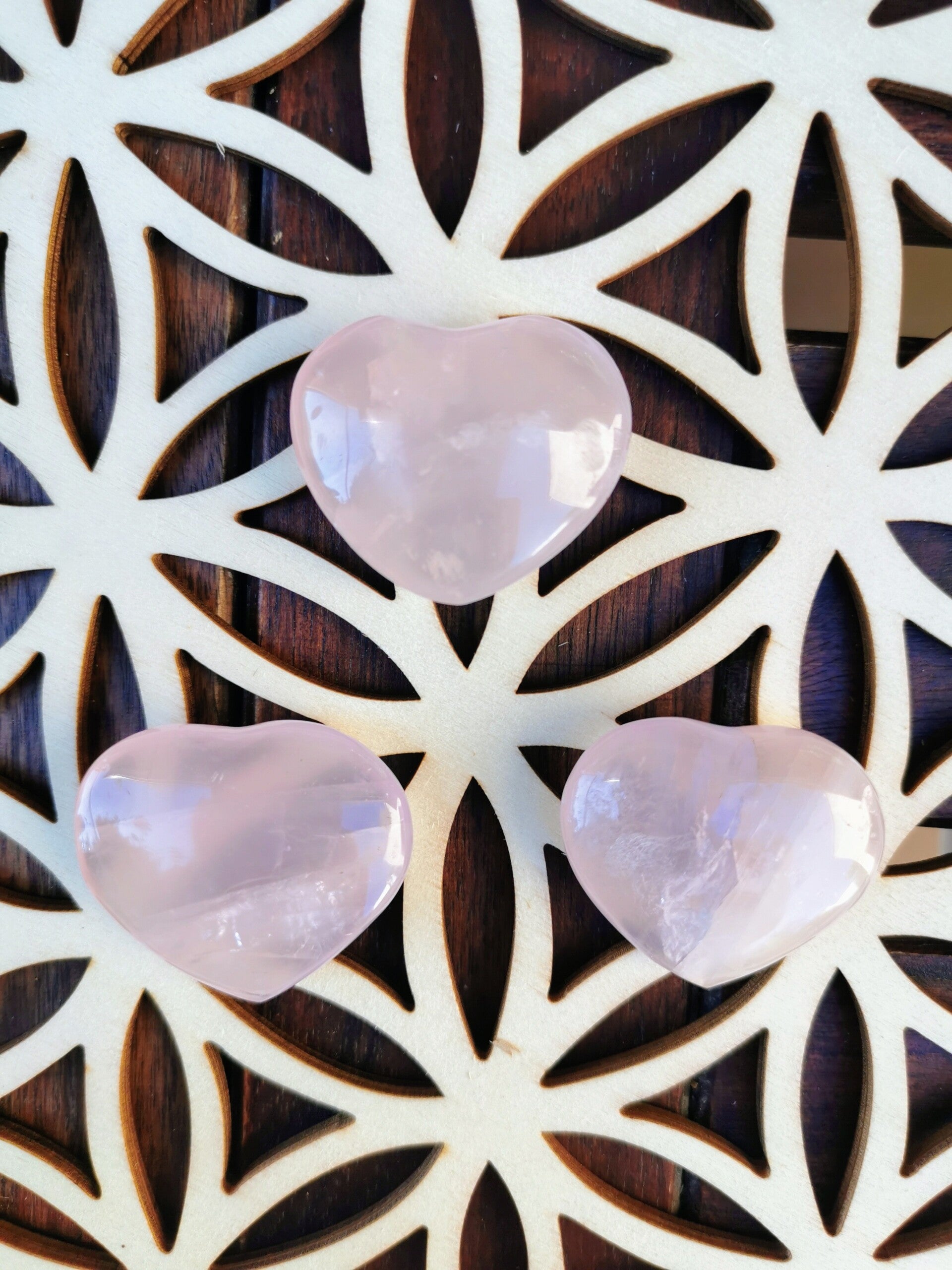 Galet Coeur Quartz Rose