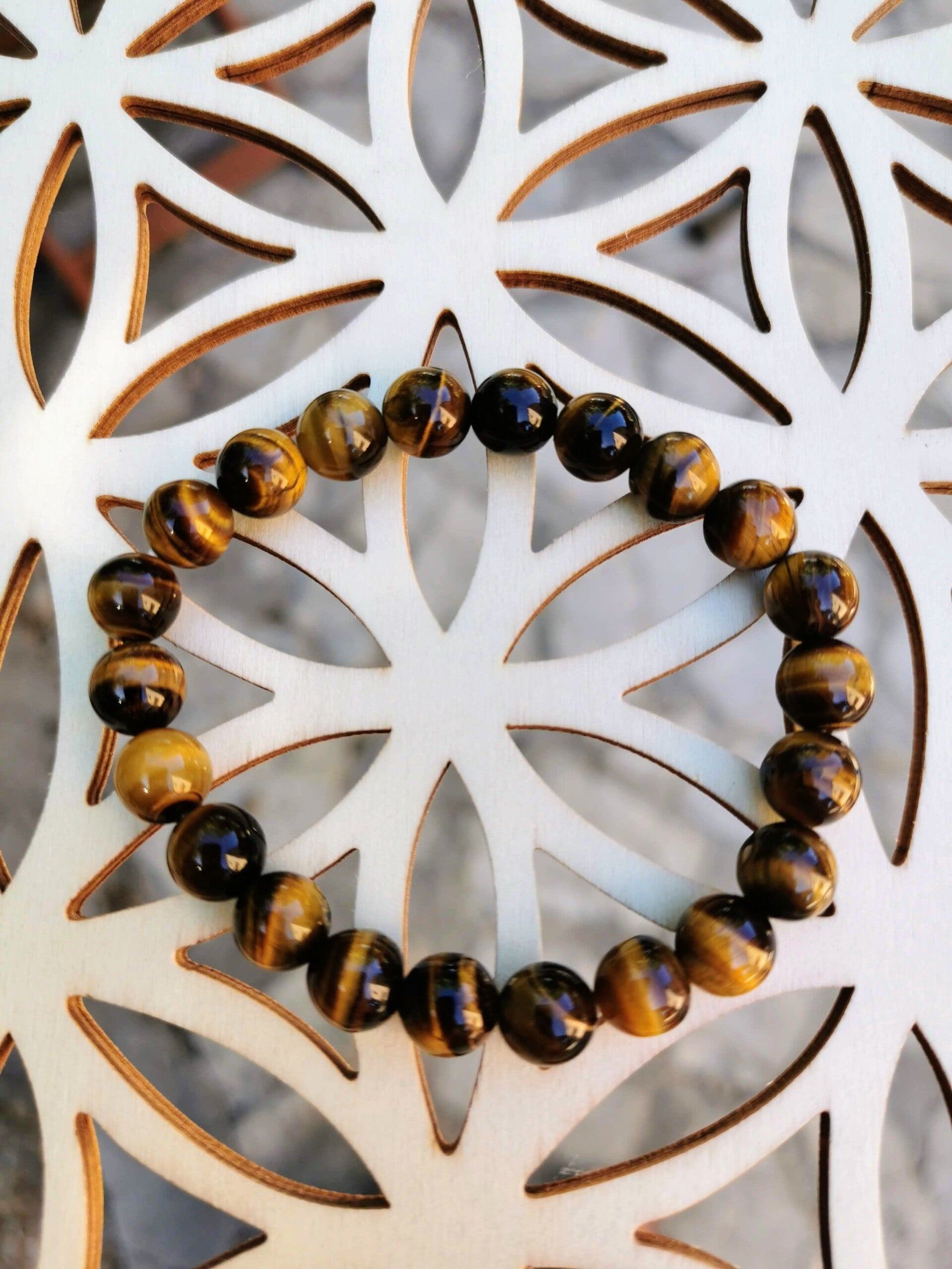 Œil de Tigre Bracelet Boule 8mm