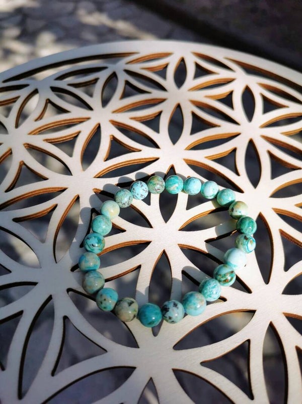 Turquoise Bracelet Boules 8mm