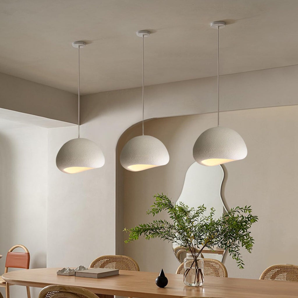 Japandi Wabi-Sabi Hanglamp 60 cm – Minimalistische Hars Plafondlamp – In Hoogte Verstelbaar