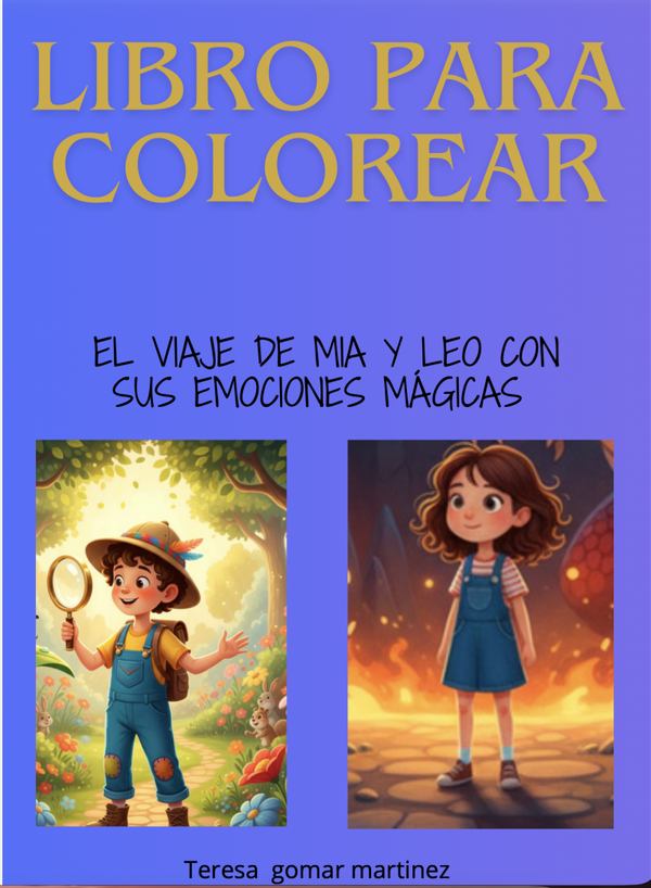 libro para colorear Mia y Leo