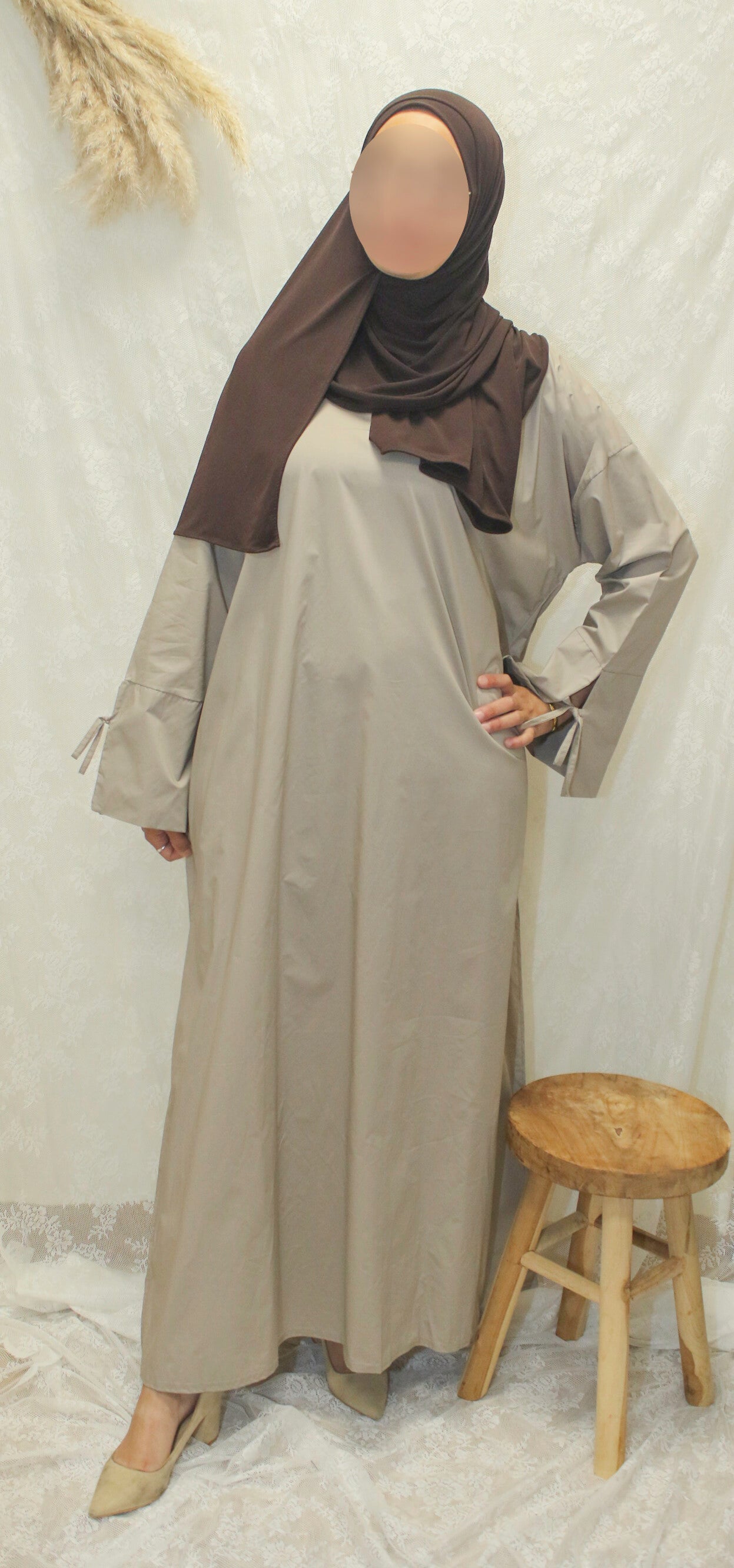 Taupe cotton dress