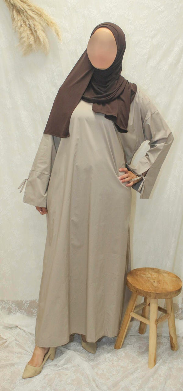Taupe cotton dress