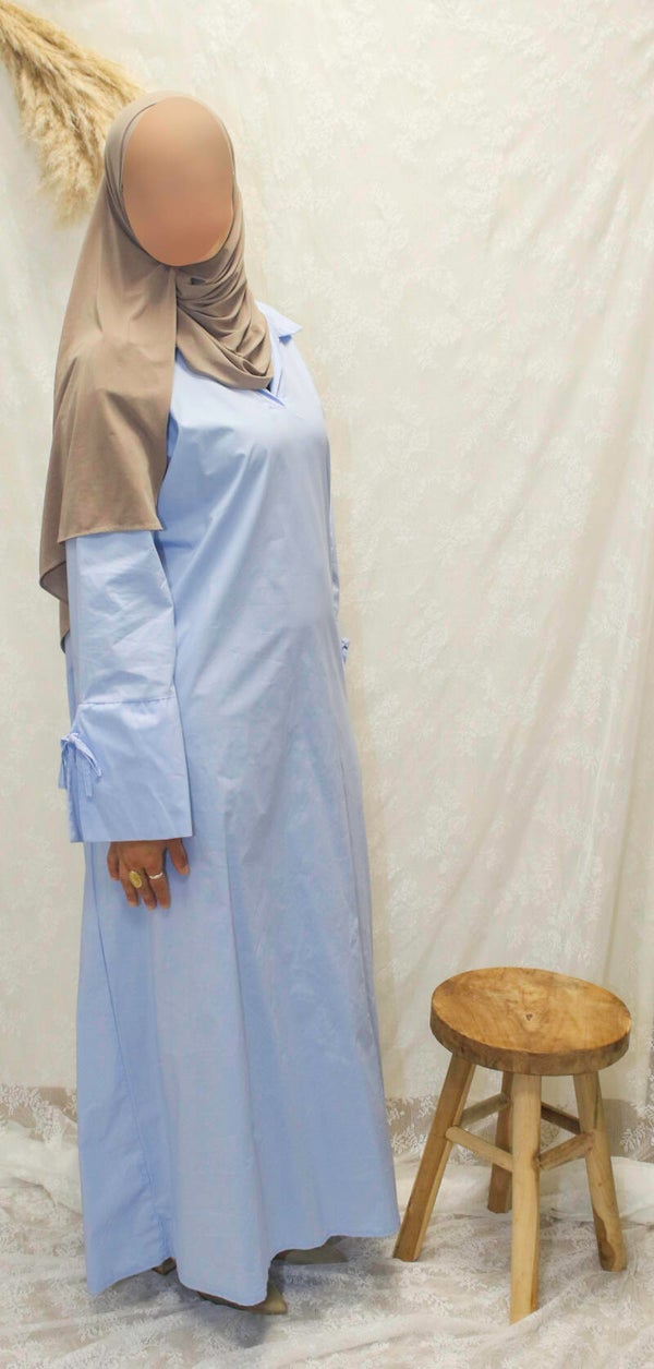 Sky blue cotton dress