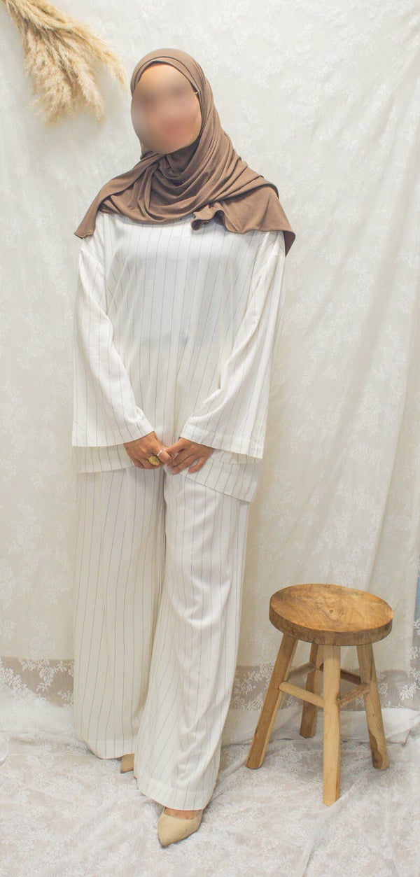 Cream Striped Twinset