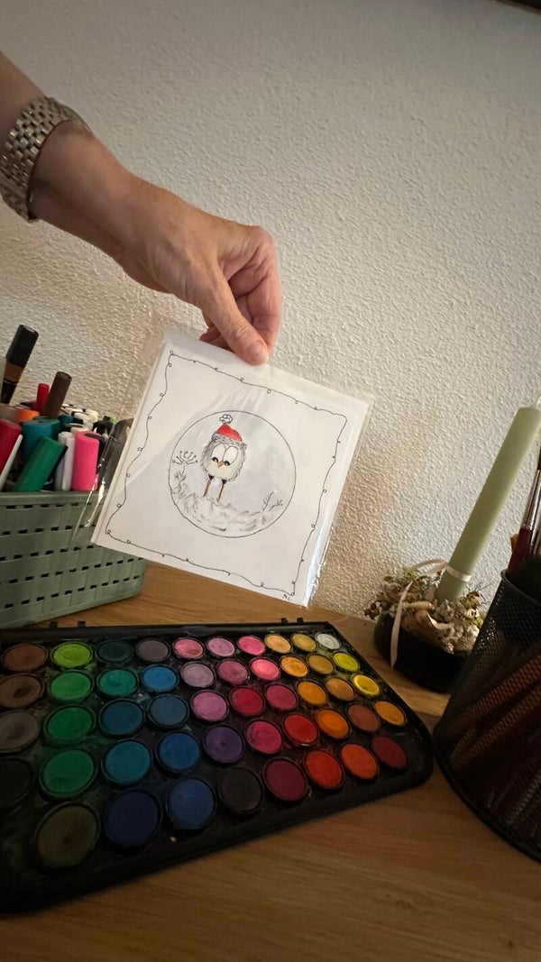 Weihnachtskarte Eule