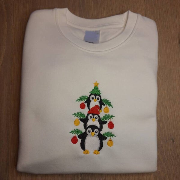 Pinguïn kerstboom - volwassen kersttrui