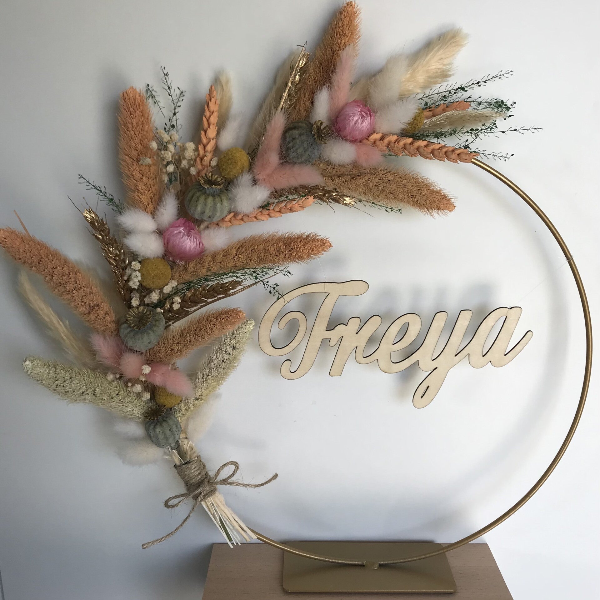 Droogbloemencirkel - Gouden ring