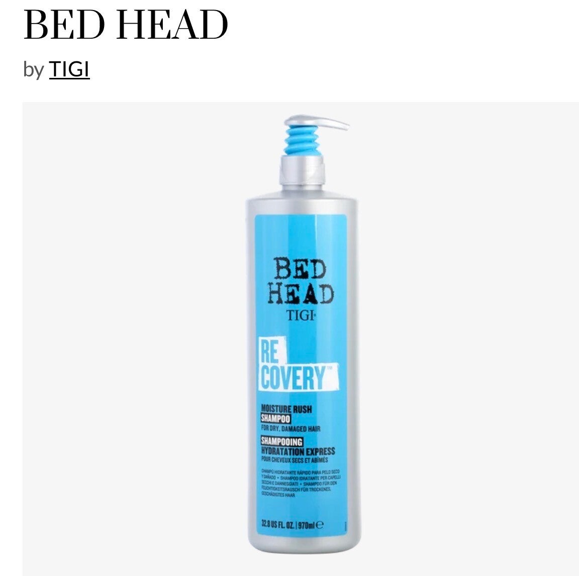 Tigi Bedhead RECOVERY Shampoo