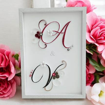 lettres quilling A et V