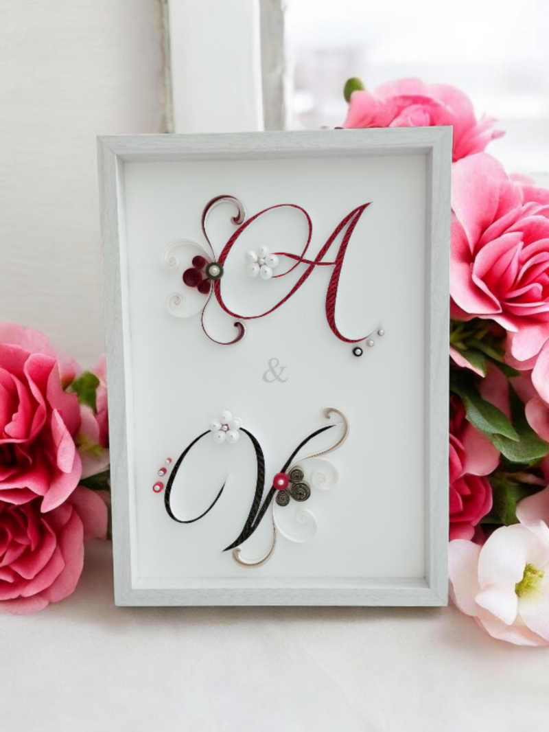 lettres quilling A et V
