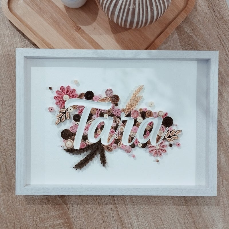 prénom quilling fleuri