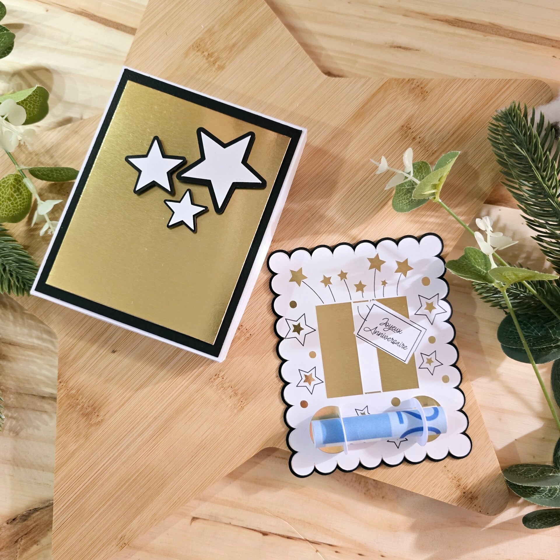 Carte à billets - "Étoiles dorées" ⭐