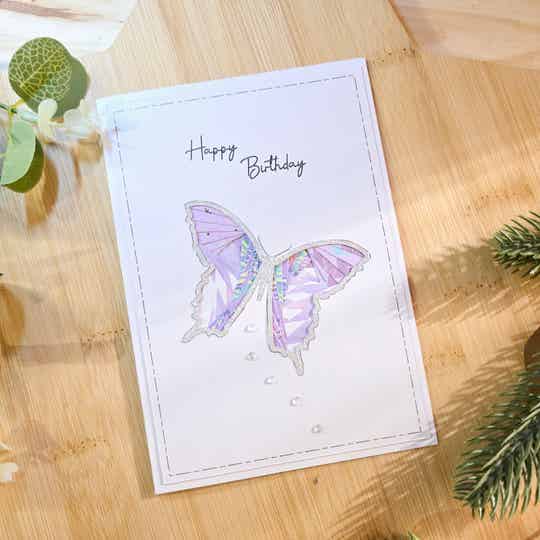 Carte anniversaire - Papillon "Happy Birthday"