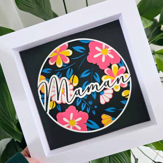 Fleur pour Maman" - Shadowbox - Destockage