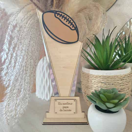 Trophée en bois personnalisable – Passion sport