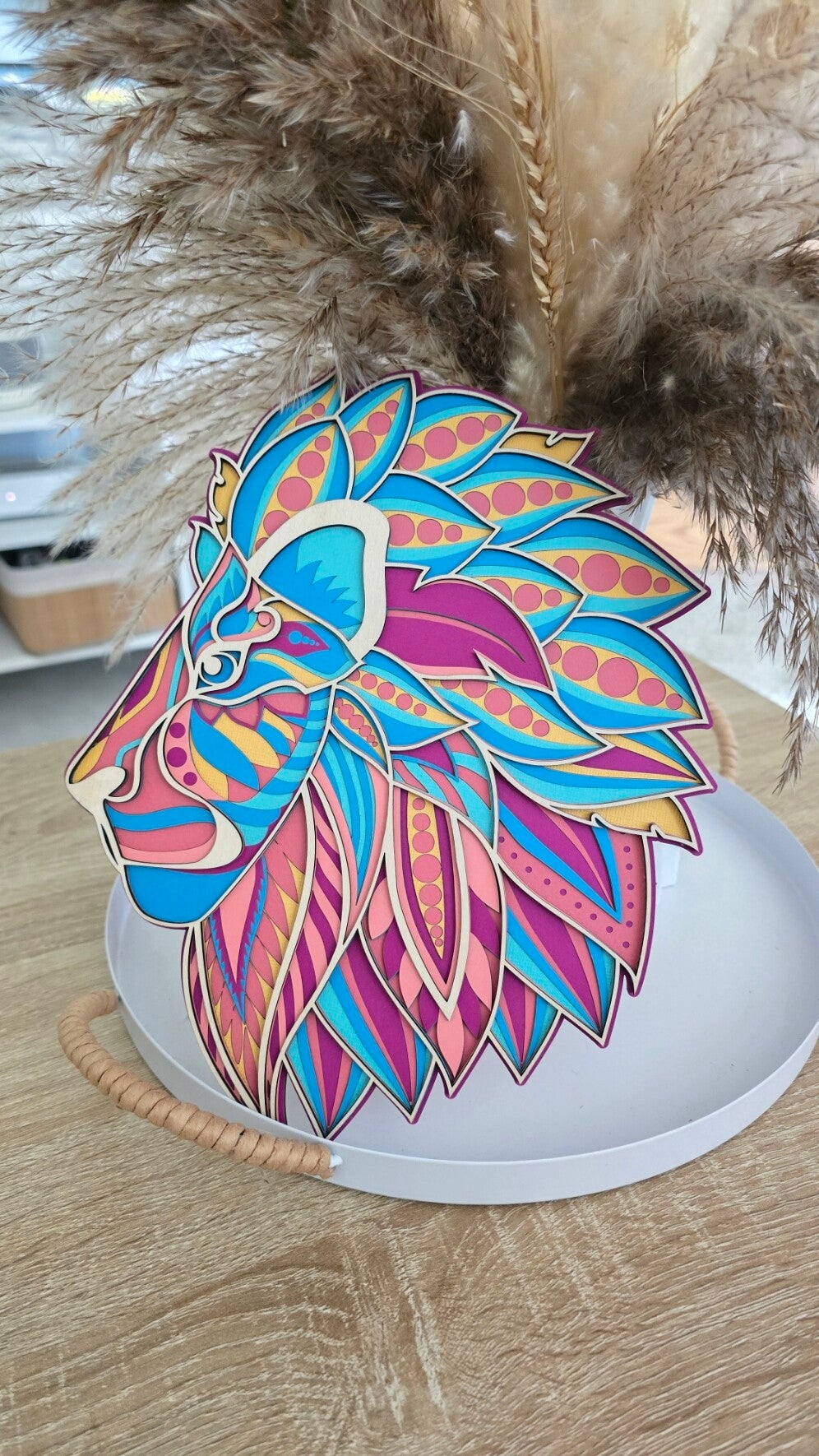 Décoration lion coloré - Destockage
