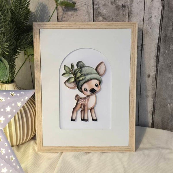 🦌 Petit Faon – Décoration murale artisanale format 17x22 cm
