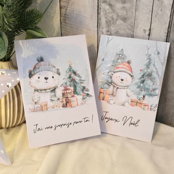 Carte de Noël “Petit Ours” – 2 modèles au choix