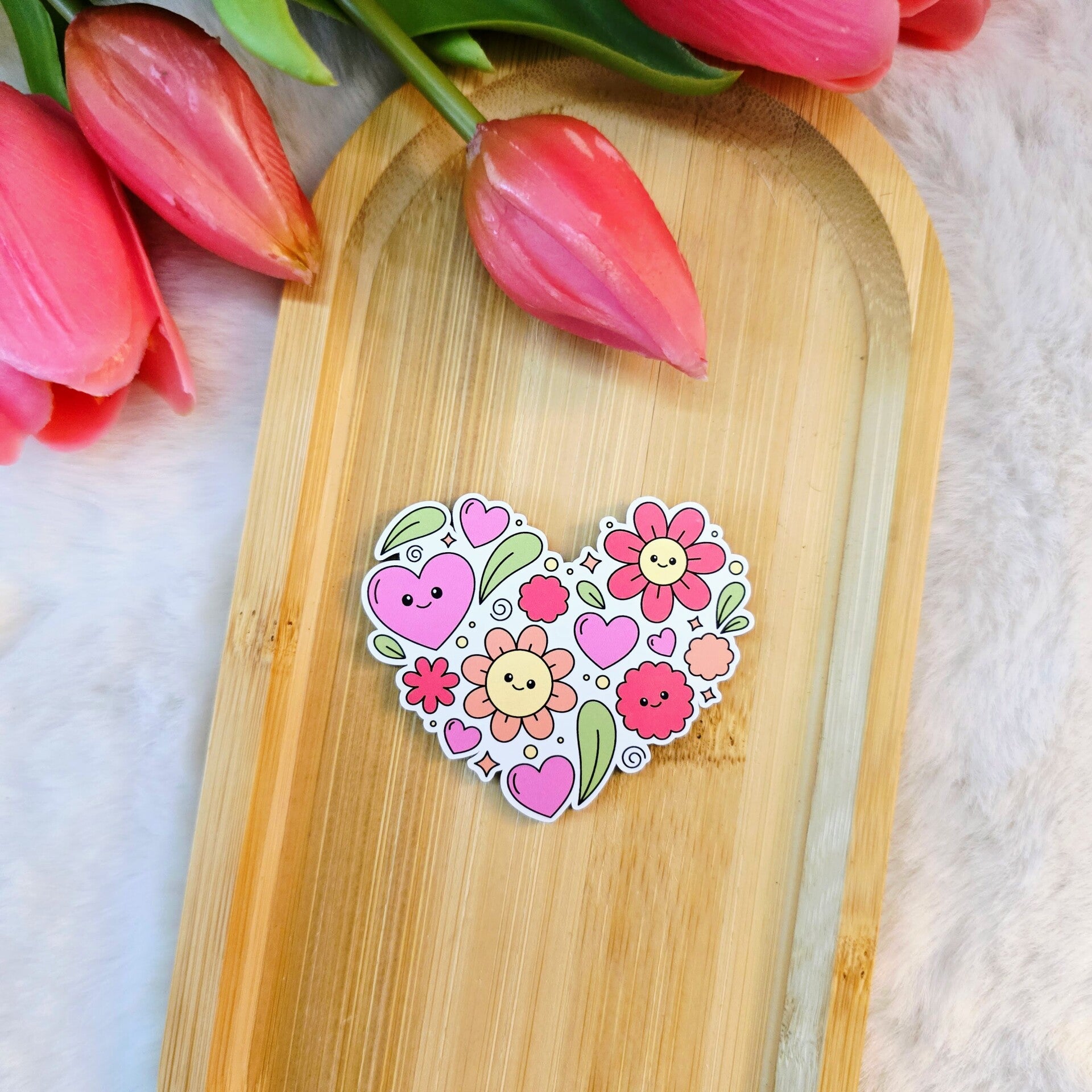 Magnet cœur fleurs – Collection Color Pop