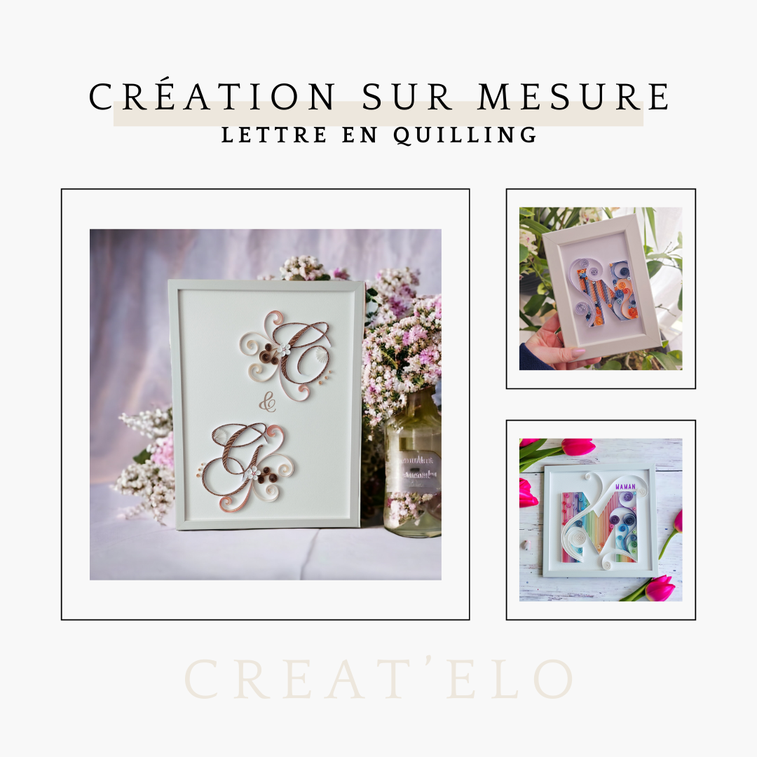 Gamme Lettres en Quilling Personnalisées | Art en Papier Unique
