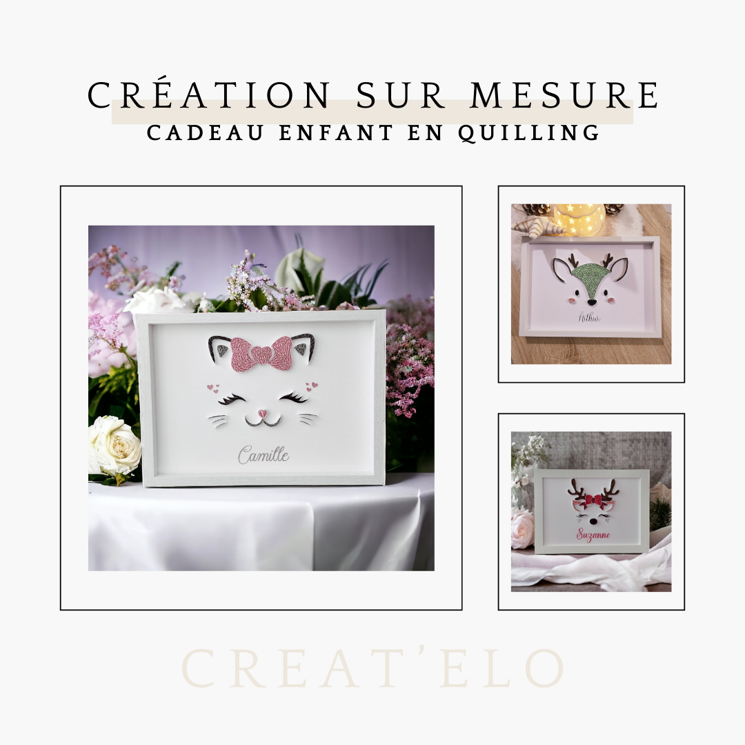 Cadeau enfant en quilling Personnalisés | Gamme "Créa Visage"