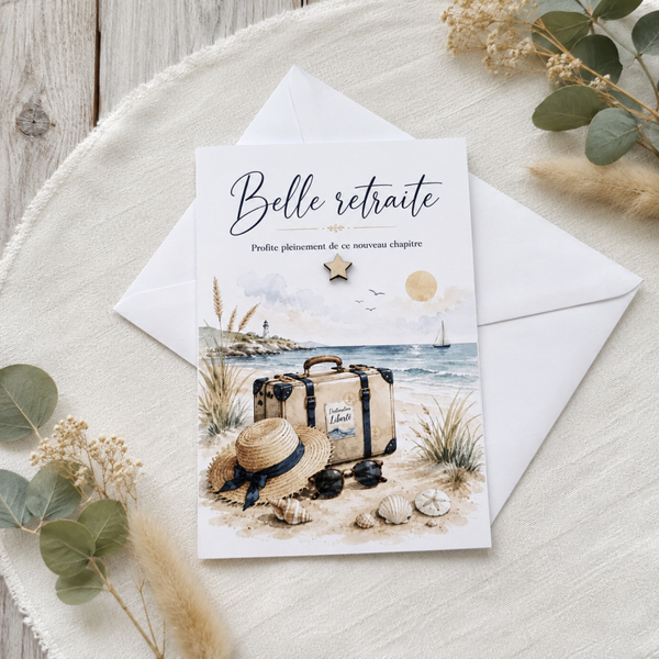 Carte de retraite – Escapade à la plage