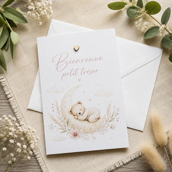 Carte de naissance – Bienvenue petit trésor