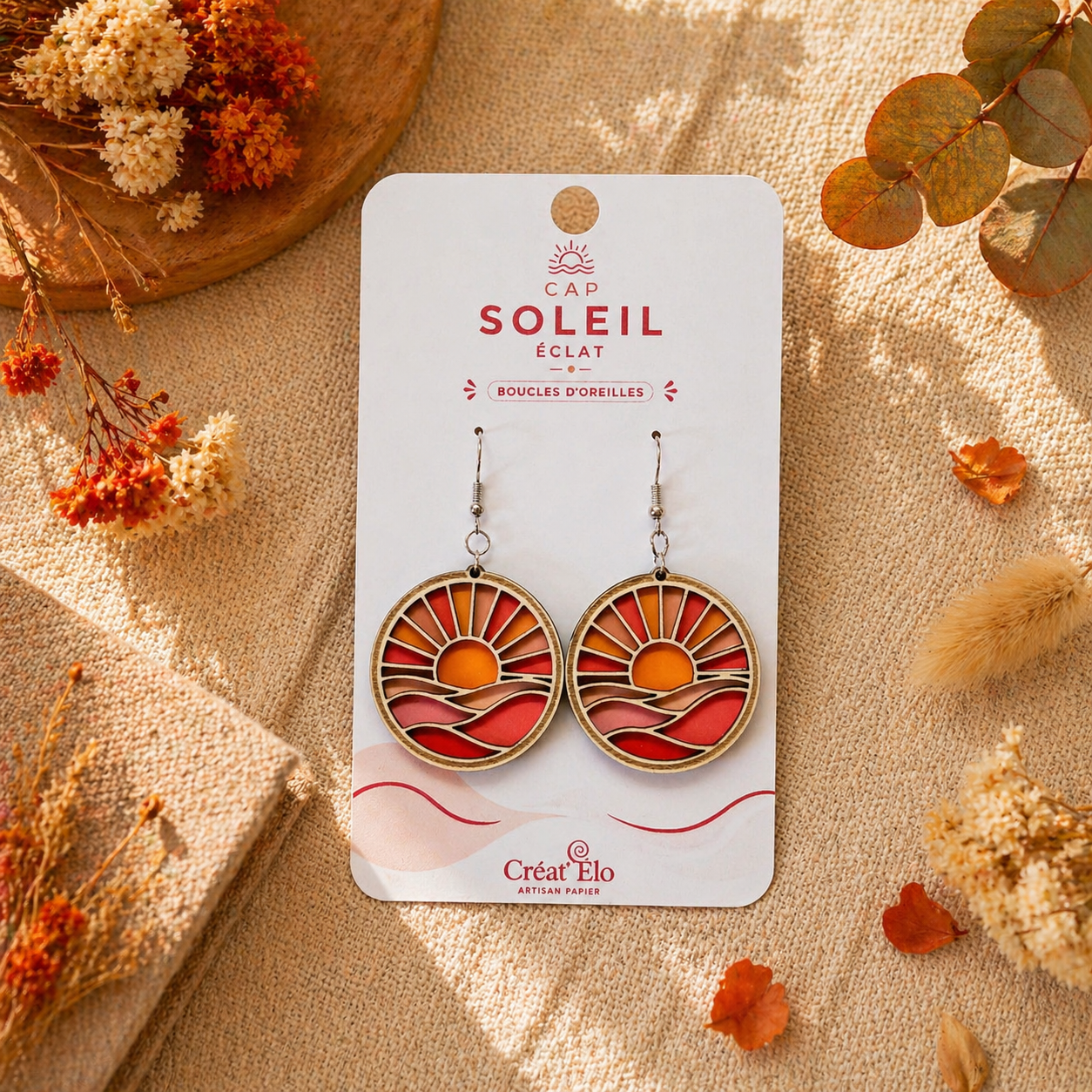 Boucles d’oreilles Soleil Horizon – Cap Soleil Éclat