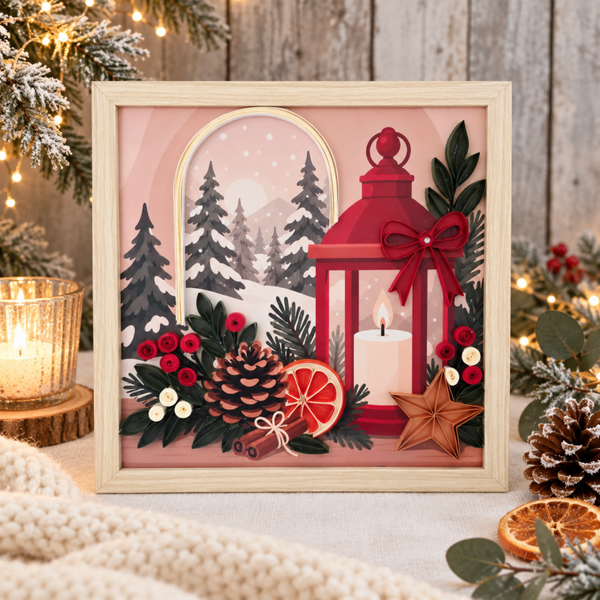 Cadre quilling Lanterne de Noël – Collection Hiver Cocooning