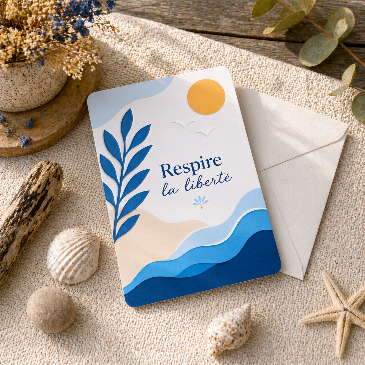 Carte “Respire la liberté” – Collection Cap Océan
