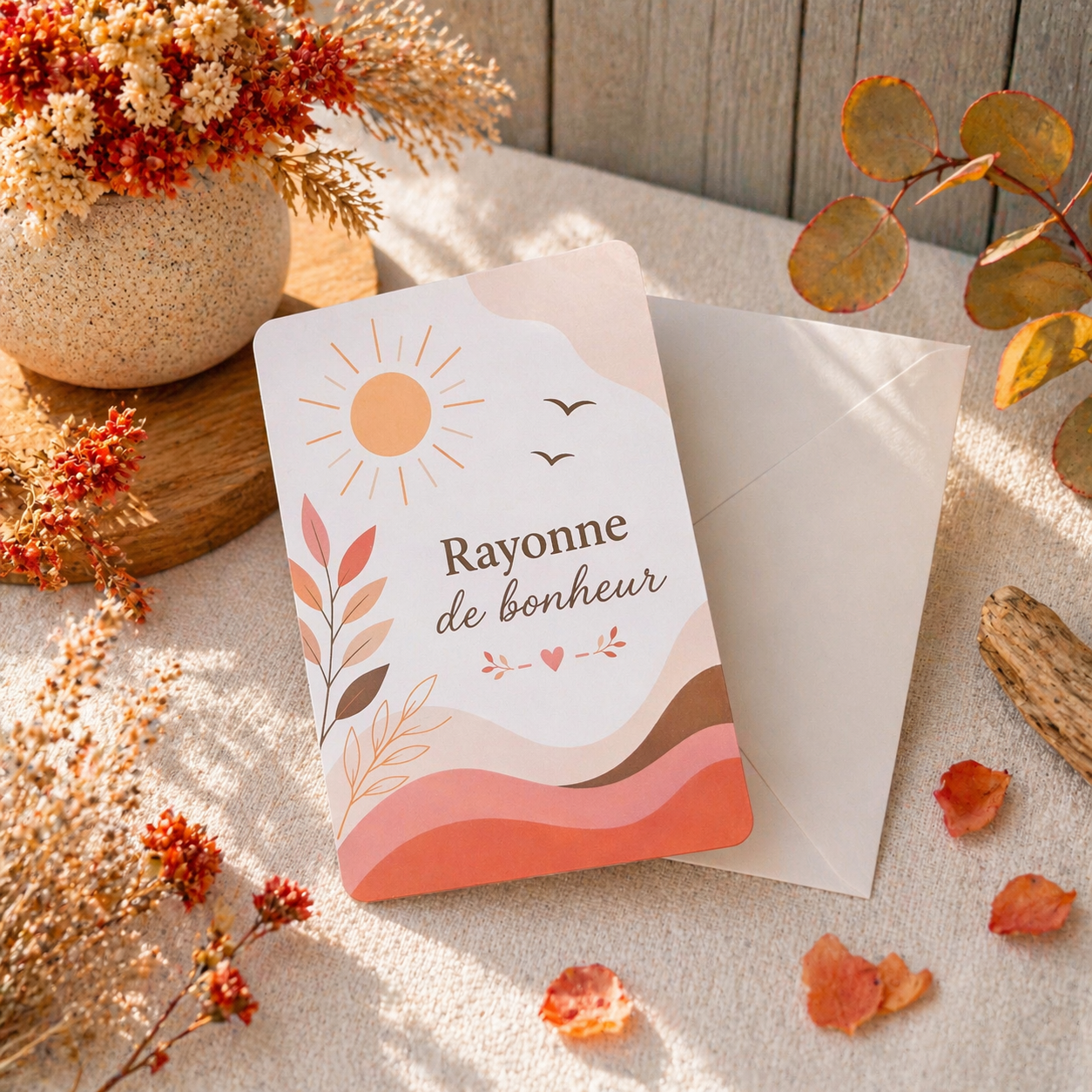 Carte “Rayonne de bonheur” – Collection Cap Soleil