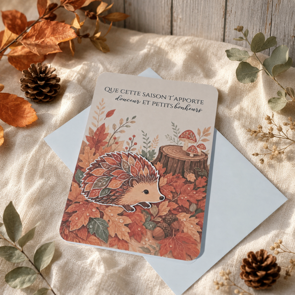 Carte en relief « Douceur et petits bonheurs » – Collection Douceur d’automne