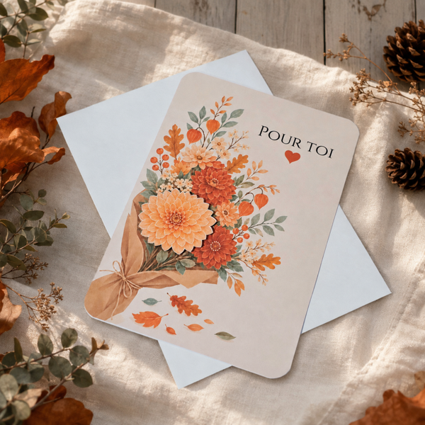 Carte en relief « Pour toi » – Collection Douceur d’automne
