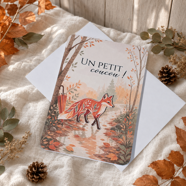 Carte en relief « Un petit coucou ! » – Collection Douceur d’automne