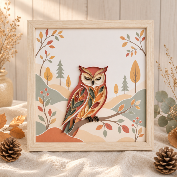 Cadre Hibou – Collection Douceur d’automne