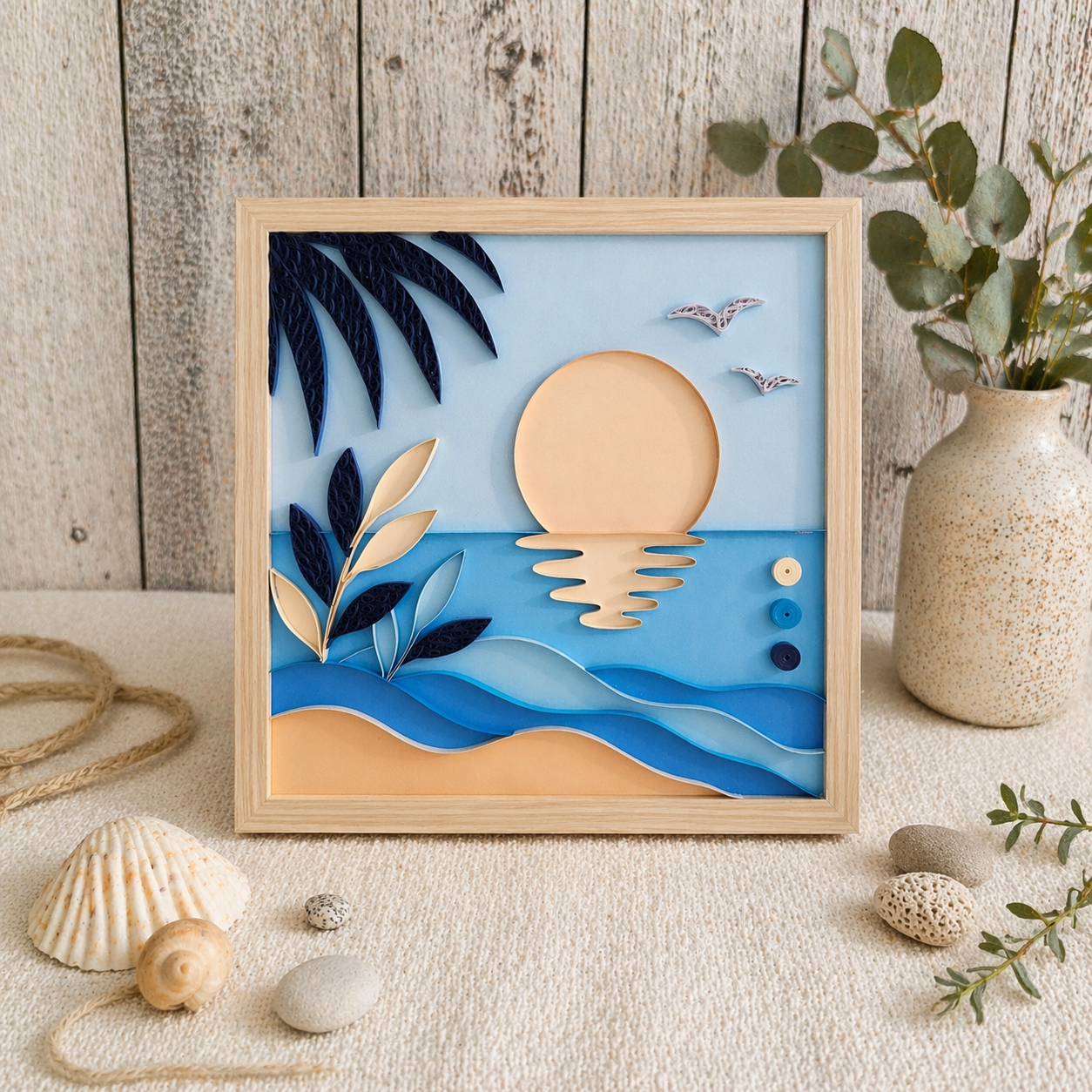 Cadre Quilling Coucher de Soleil – Collection Cap Océan