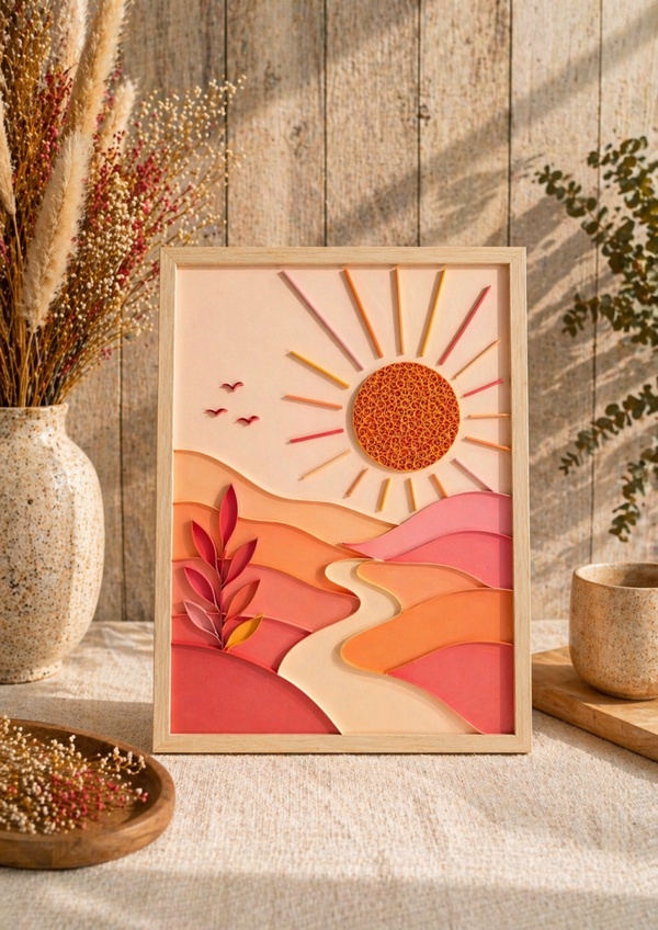 Cadre Quilling Paysage Soleil – Collection Cap Soleil