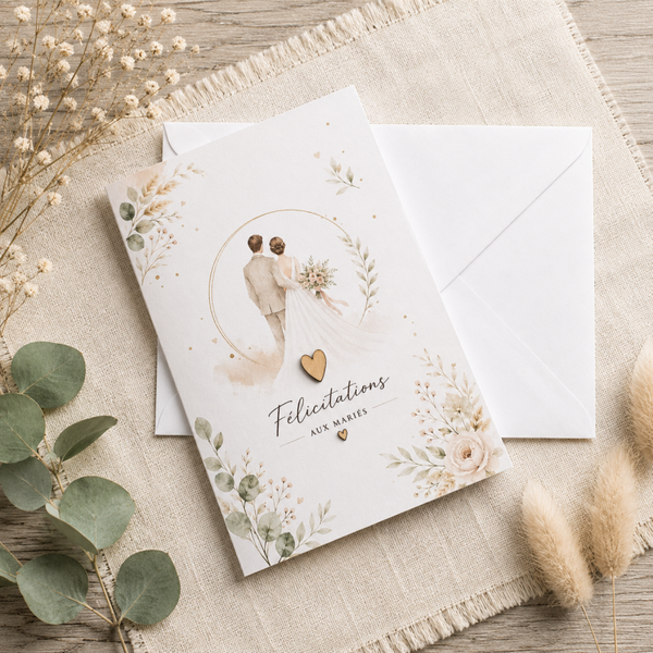Carte de félicitations mariage – Les mariés