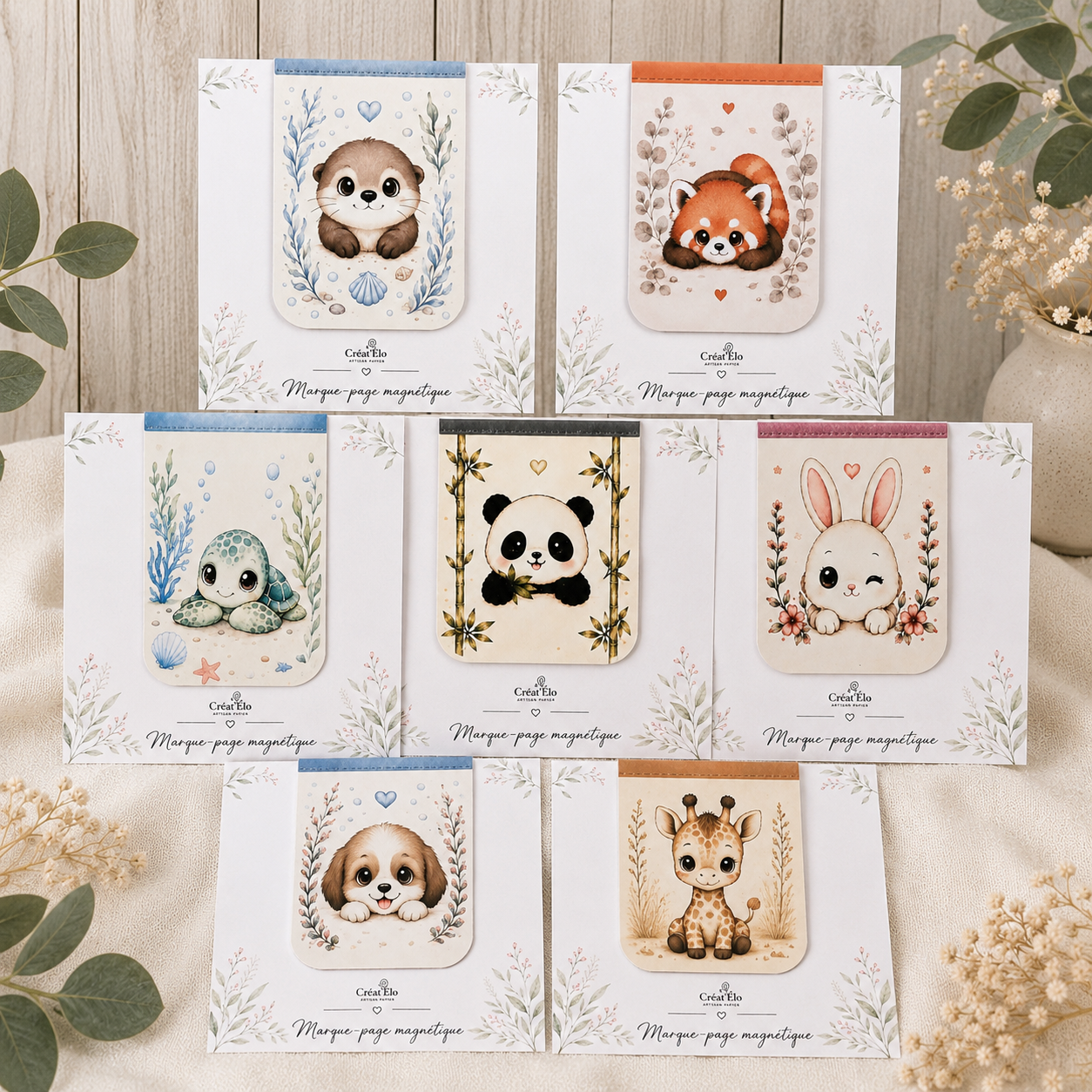 Marque-page magnétique – Collection Animaux Kawaii