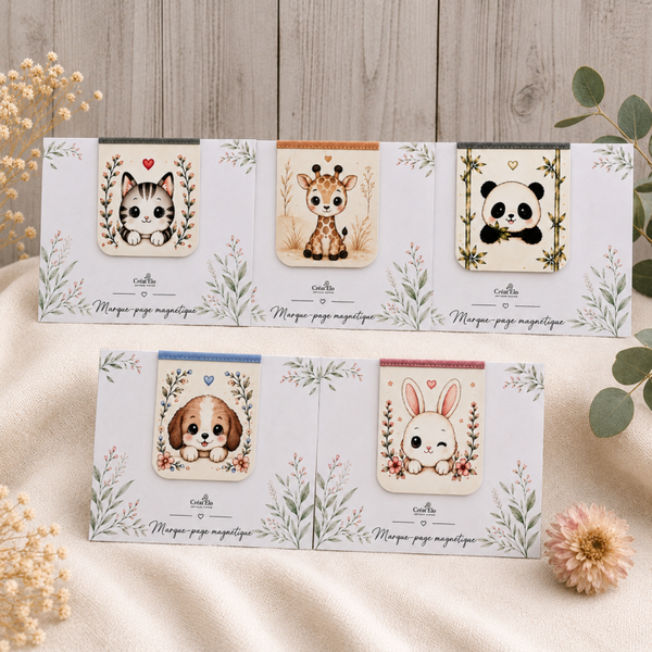Marque-page magnétique – Collection Animaux Kawaii