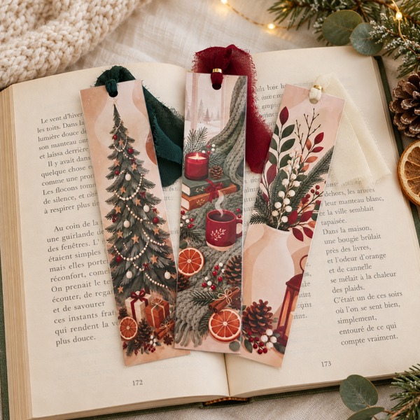 Marque-page Hiver Cocooning – 3 modèles au choix