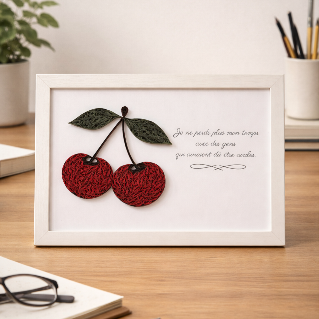 Cadre quilling - Je ne perds plus mon temps