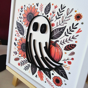PopSocket Fantôme D'Automne Avec Écharpe Et Citrouille - Support Adhésif Pour Smartphone, Design Mignon Halloween