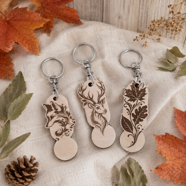 Jeton de caddie en bois – Collection Douceur d’automne