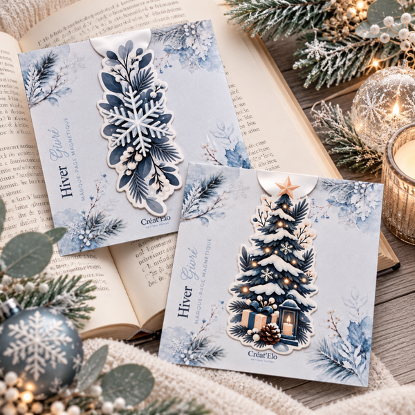 Marque-page magnétique – Collection Hiver Givré