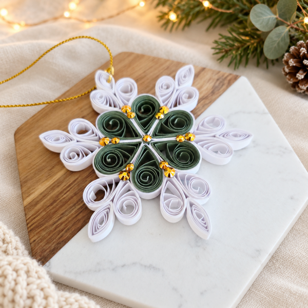 Suspension de Noël – Flocon Dentelle en quilling