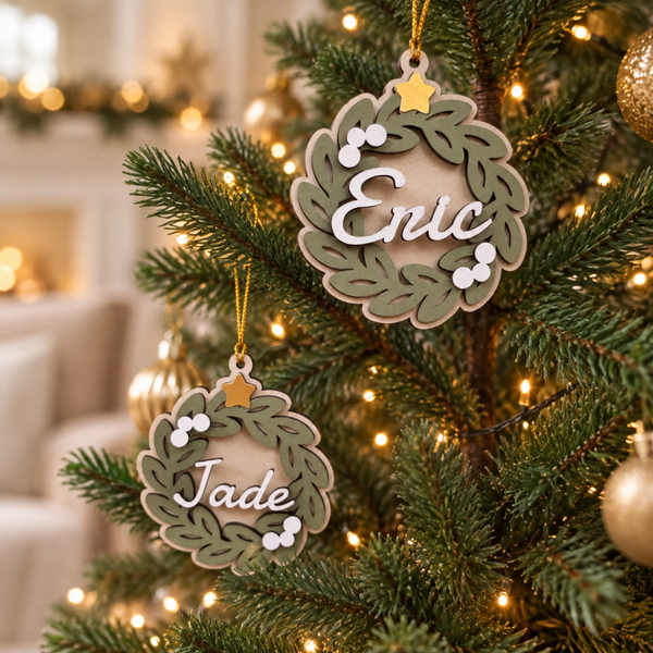 Suspension de Noël personnalisée – Couronne