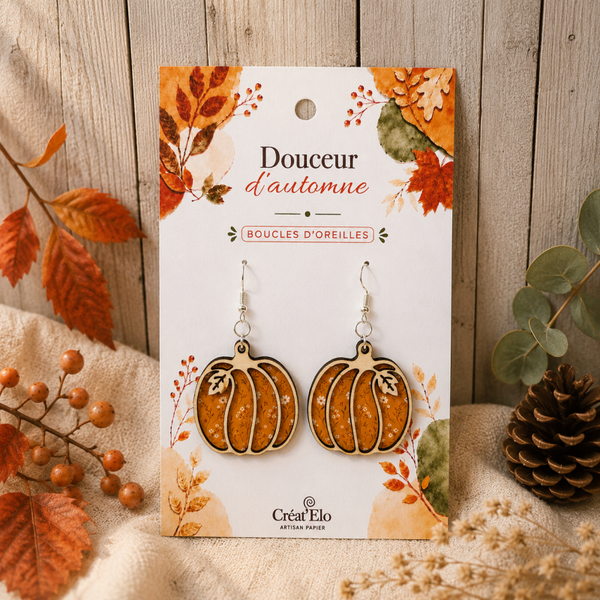 Boucles d’oreilles Citrouilles – Collection Douceur d’automne