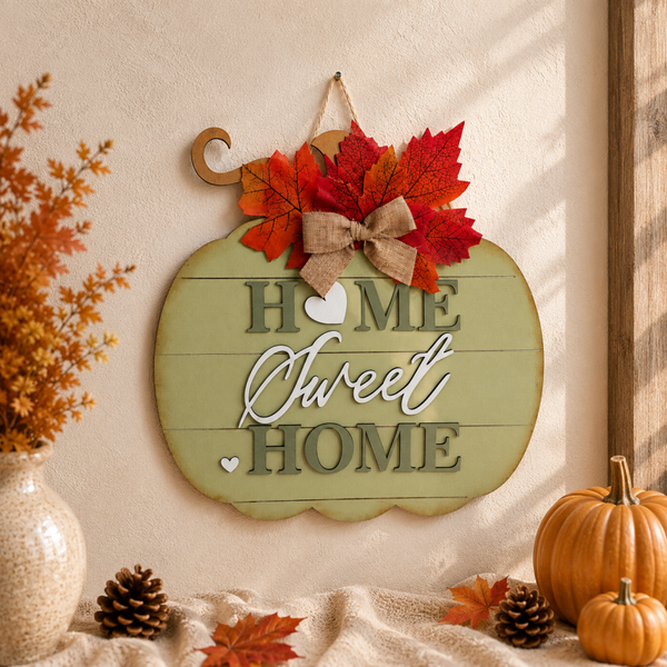 Plaque murale « Home Sweet Home » – Douceur d’automne